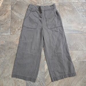 Nicole Miller New York Women Wide Leg Cropped Pants Olive‎ Green Size 6 Casual